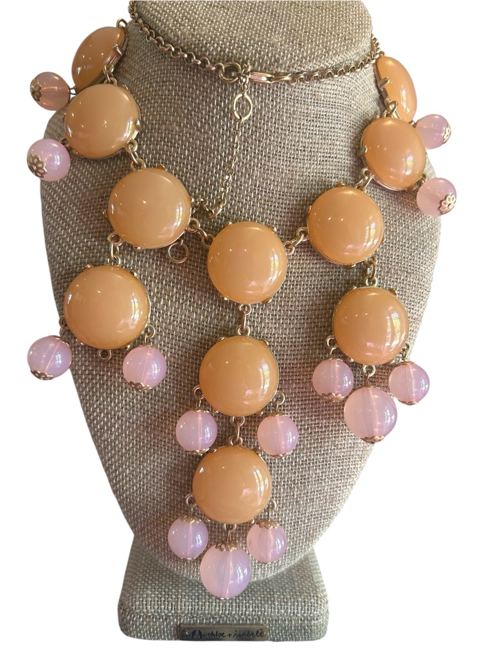Peach & Blush Statement Bib Necklace